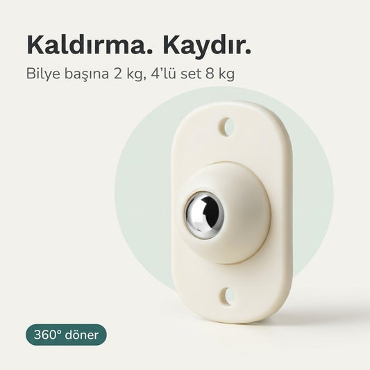 360° Döner Bilyeli Eşya Kaydırıcı